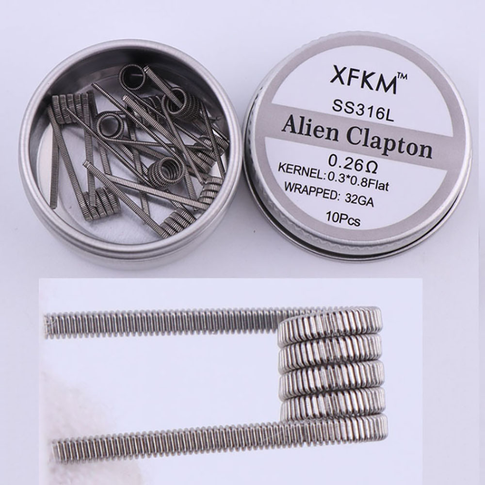 Clapton Wire Pre Built - Ss316l 10 Stks/doos Voorgebouwde Spoel Buitenaardse